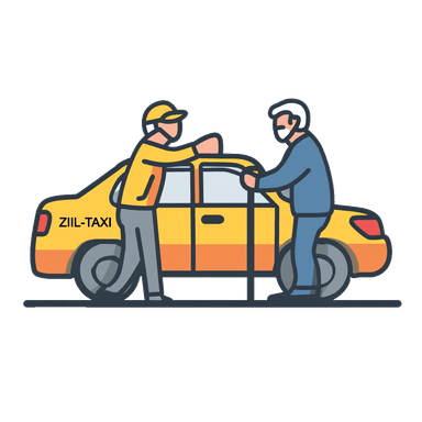 icon von taxi mit hilfe
